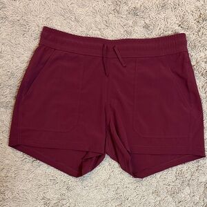 Maroon Active Drawstring Shorts